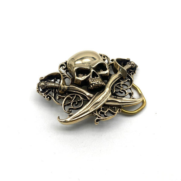 Brass/Silver Skull Buckle,Biker Jewelry Buckle,Hip Hop Fashion Buckle,Musician Belt Buckle Decoration