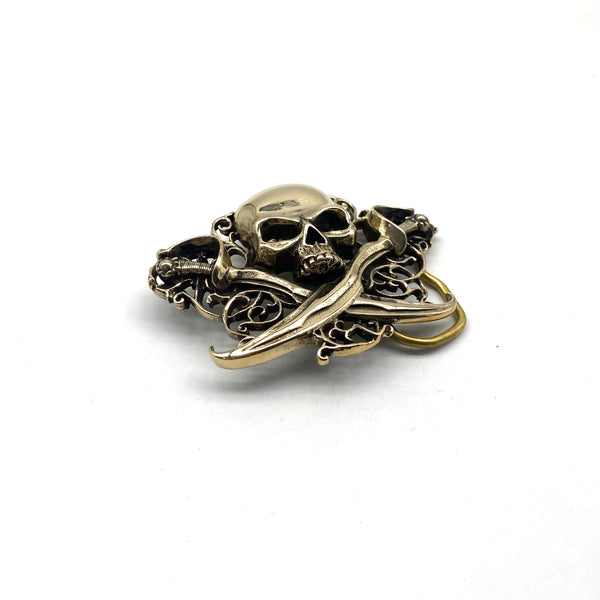 Brass/Silver Skull Buckle,Biker Jewelry Buckle,Hip Hop Fashion Buckle,Musician Belt Buckle Decoration