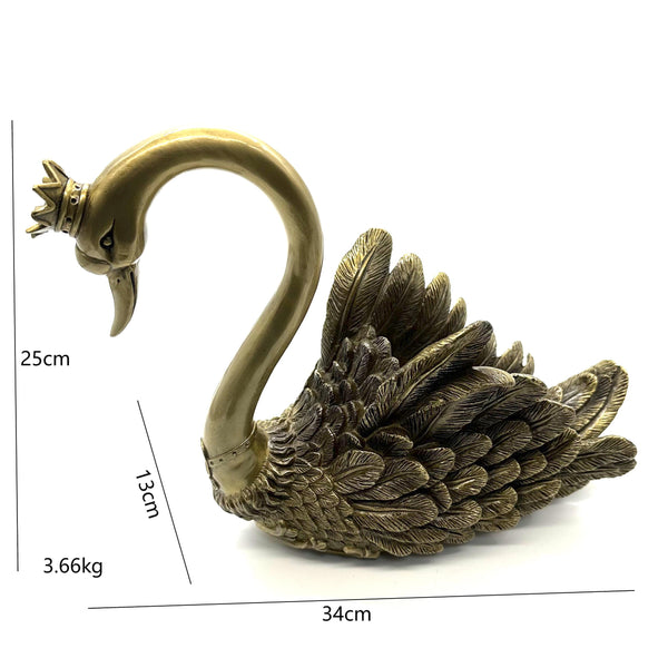 Brass Swan Couppe Figurine Handmade Bronze Sculpture House&Home Decor Ornament,Soulmates Gifts