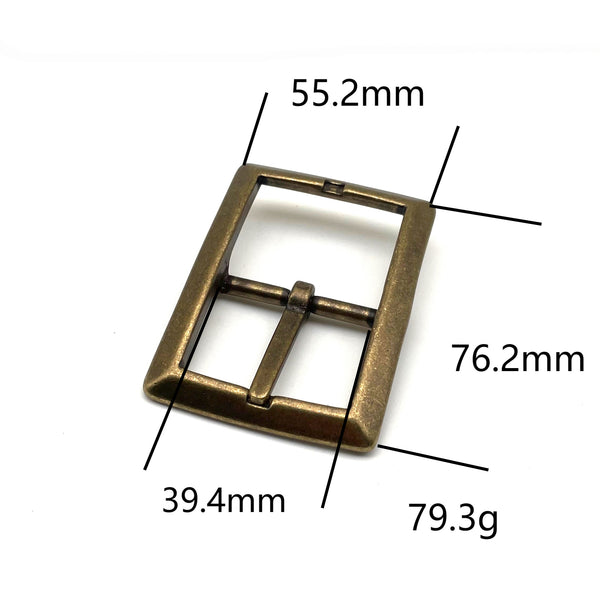 1.5'' Bronze Pin Buckle Solid Brass Western Leather Belt Buckle Fastener