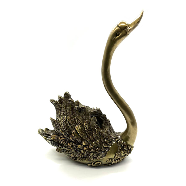 Brass Swan Couppe Figurine Handmade Bronze Sculpture House&Home Decor Ornament,Soulmates Gifts