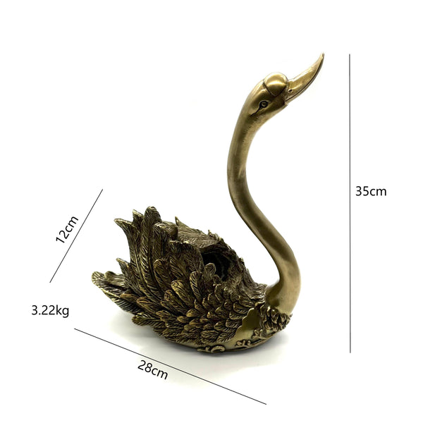 Brass Swan Couppe Figurine Handmade Bronze Sculpture House&Home Decor Ornament,Soulmates Gifts