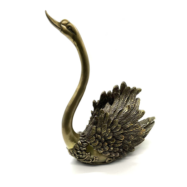 Brass Swan Couppe Figurine Handmade Bronze Sculpture House&Home Decor Ornament,Soulmates Gifts