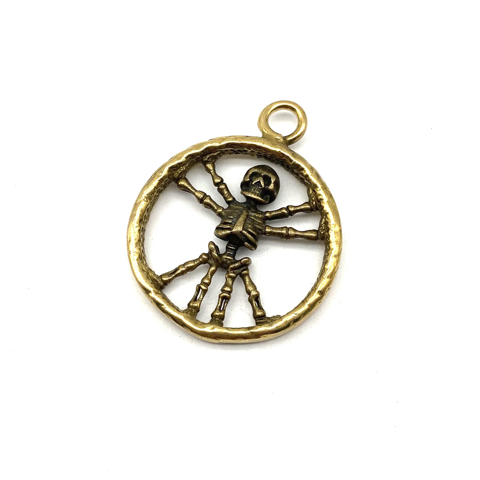 Brass Skull Pendant Skeleton Charm Necklace DIY Beads