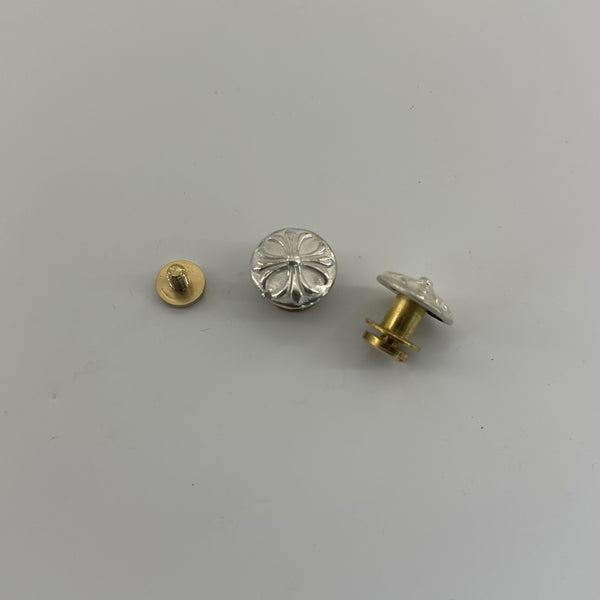 Sterling Silver Cross Button For Denim Jeans,Fabric Hats Decorative Buttons,Screw Back