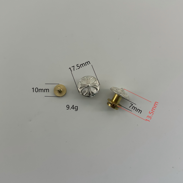 Sterling Silver Cross Button For Denim Jeans,Fabric Hats Decorative Buttons,Screw Back