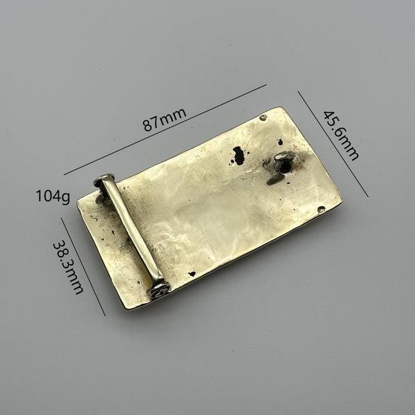 Copper Hammered Plain Buckle with Large Eagle Japan Style Mens Fashion Belt Buckle