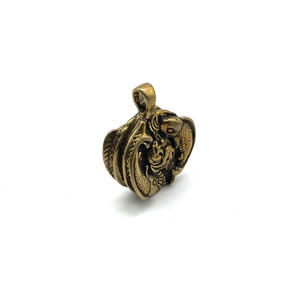 Brass Key Cover Cap Car Keys Fob Top Head,Pisces playing with pearls Design