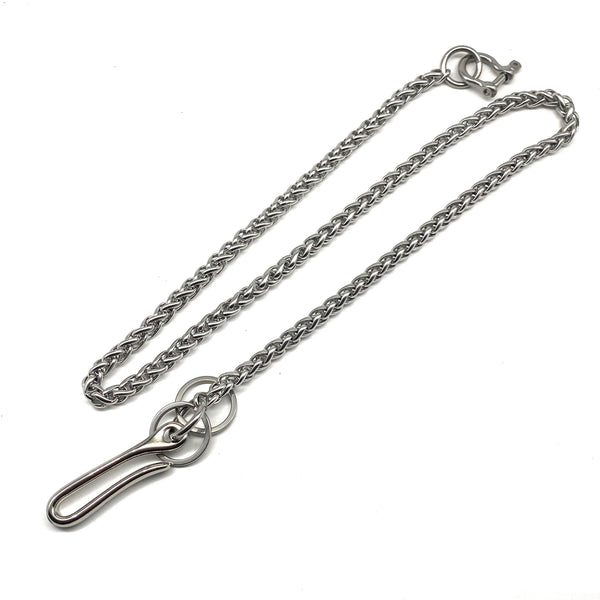 Stainless Wheat Chain Wallet Leather Belt Key Holder Keychain Stainless Steel Purse Chain Men's Gifts