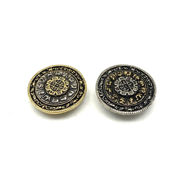 12 Zodiac Jiugong Gossip Concho,Rotary Concho Screw Rivets Button