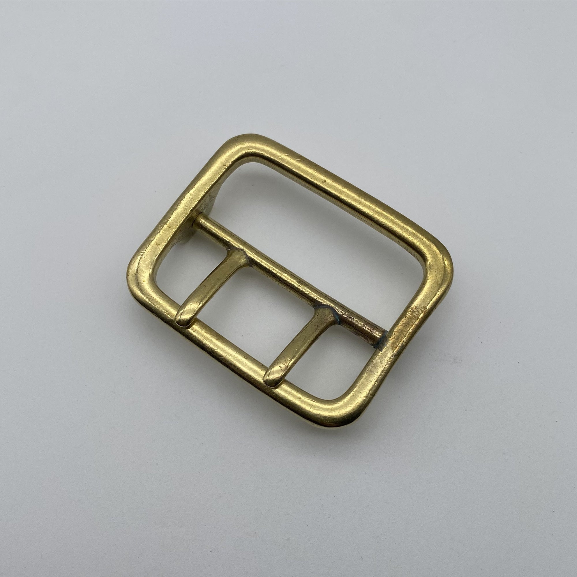 Sam Browne Double Pin Brass Buckle 50mm Leather Belt Buckle