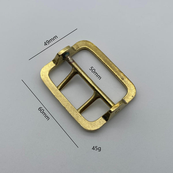 Sam Browne Double Pin Brass Buckle 50mm Leather Belt Buckle