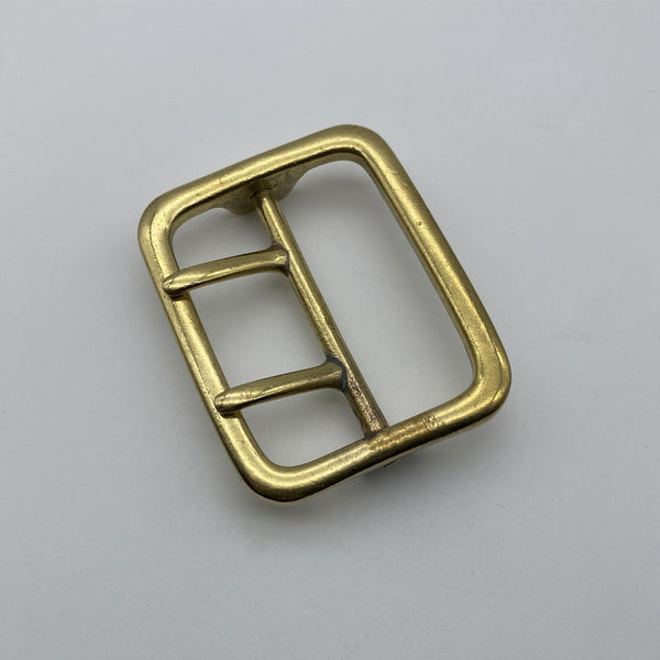 Sam Browne Double Pin Brass Buckle 50mm Leather Belt Buckle