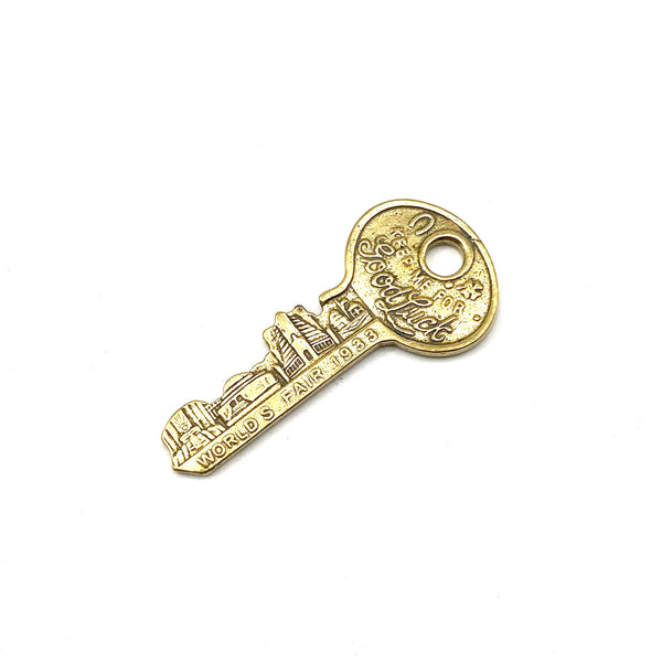 Brass Key Design Pendant Keychain Charm