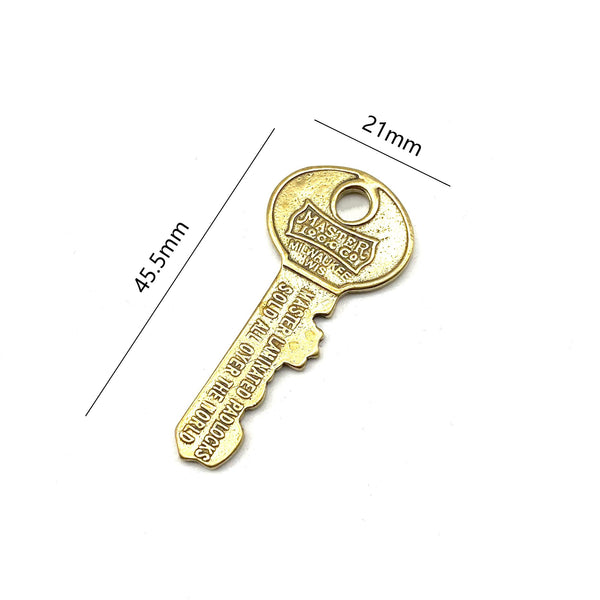 Brass Key Design Pendant Keychain Charm