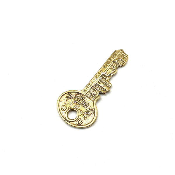 Brass Key Design Pendant Keychain Charm