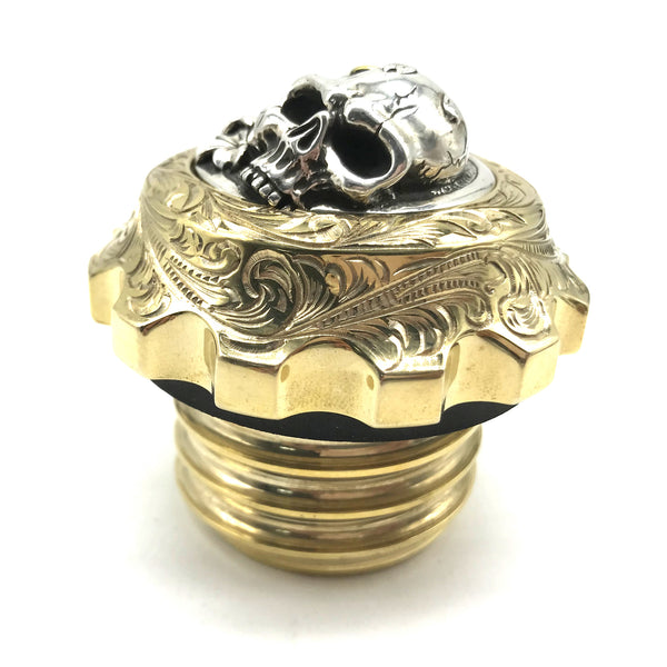 Brass Skull Gas Cap Fuel Tank Caps Cover Mount For Motor Model 883/48/1200