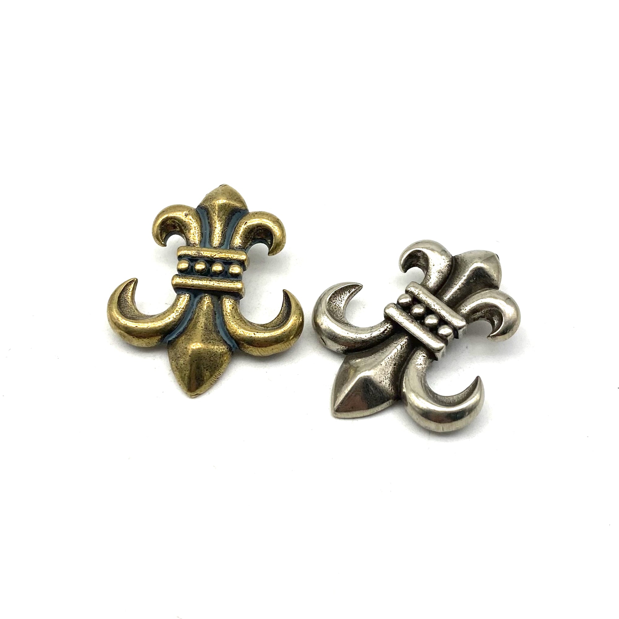 Brass Fleur De Lis Concho Leather Wallet&Purse Decorate Buttons Screw Back