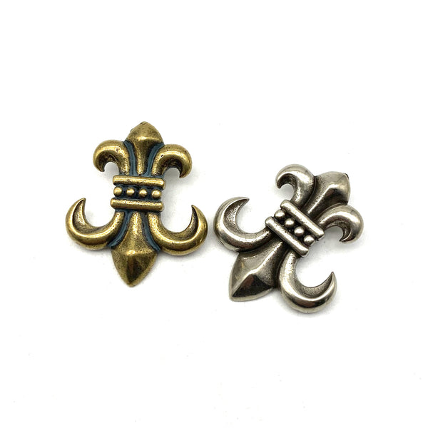 Brass Fleur De Lis Concho Leather Wallet&Purse Decorate Buttons Screw Back
