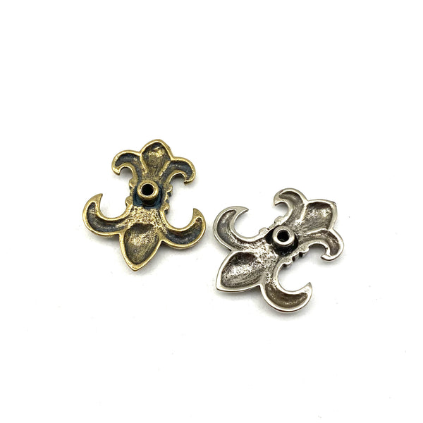 Brass Fleur De Lis Concho Leather Wallet&Purse Decorate Buttons Screw Back