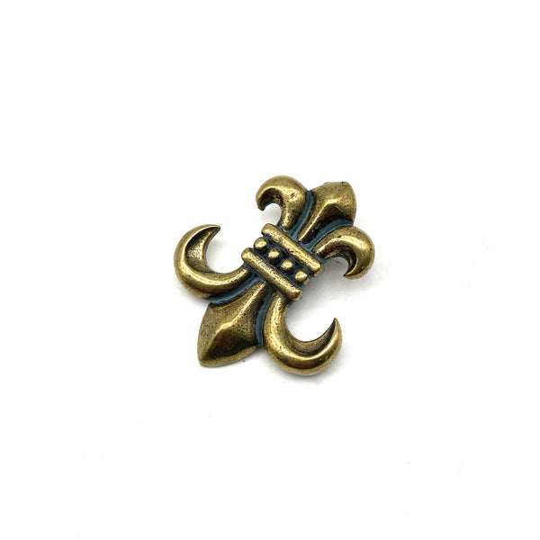 Brass Fleur De Lis Concho Leather Wallet&Purse Decorate Buttons Screw Back