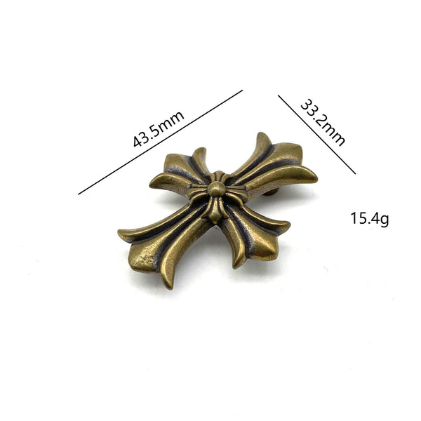 Cross Concho Rivets,Brass Concho,Brass&Silver Color,Screw Back Finish