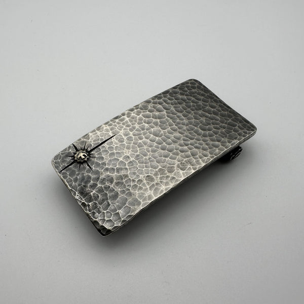 Old Silver Plain Buckle Hammered Finish Leather Belt Buckle