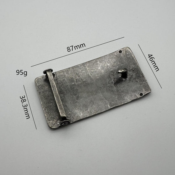 Old Silver Plain Buckle Hammered Finish Leather Belt Buckle