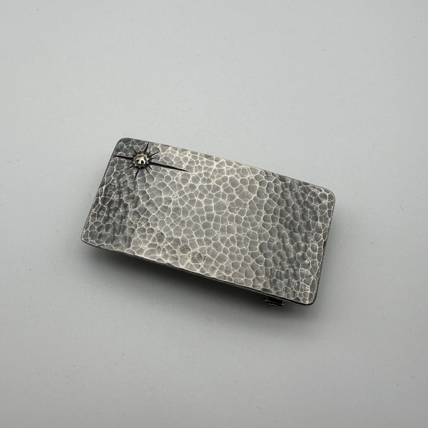 Old Silver Plain Buckle Hammered Finish Leather Belt Buckle
