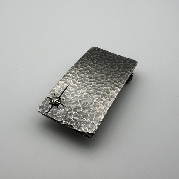 Old Silver Plain Buckle Hammered Finish Leather Belt Buckle