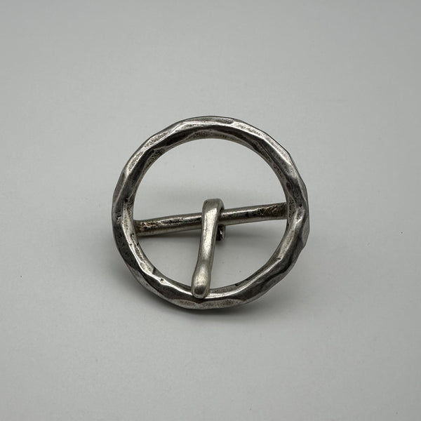 Diamond Cutting Vintage Sterling Silver Buckle Round Circle Buckle 925 Silver Handmade
