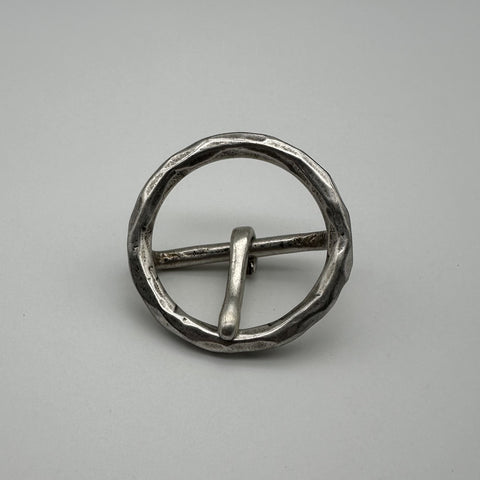 Diamond Cutting Vintage Sterling Silver Buckle Round Circle Buckle 925 Silver Handmade
