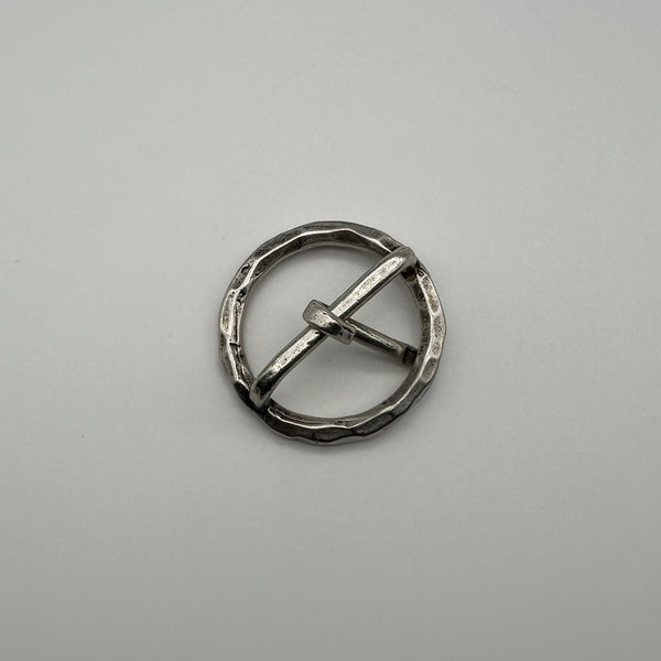 Diamond Cutting Vintage Sterling Silver Buckle Round Circle Buckle 925 Silver Handmade