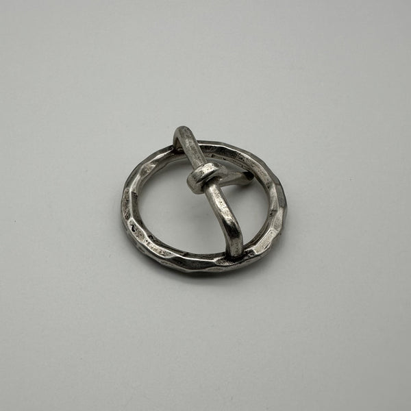 Diamond Cutting Vintage Sterling Silver Buckle Round Circle Buckle 925 Silver Handmade