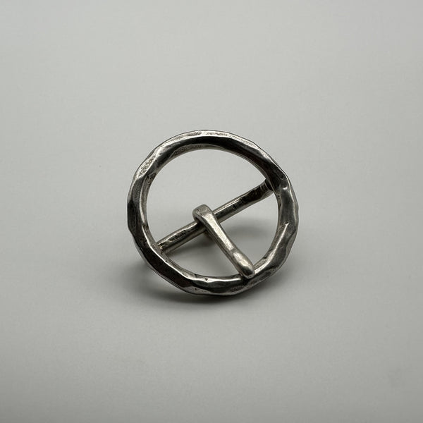 Diamond Cutting Vintage Sterling Silver Buckle Round Circle Buckle 925 Silver Handmade