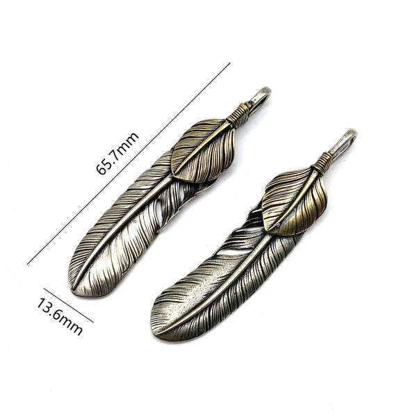 2pcs/Set Brass Charm Feathers Decoration Accessories Jewelry Finding Necklace Making #Sales