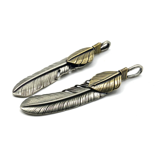 2pcs/Set Brass Charm Feathers Decoration Accessories Jewelry Finding Necklace Making #Sales