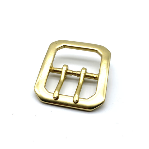 46mm Solid Brass Buckle Double Pin Centre Bar Buckle Leather Belt Fastener