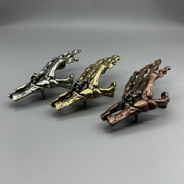 Ghost Hand Buckle,Skull Hand Red Copper Brass Silver Buckle,Biker Belt Buckle
