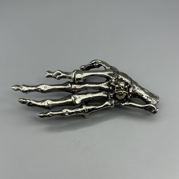 Ghost Hand Buckle,Skull Hand Red Copper Brass Silver Buckle,Biker Belt Buckle