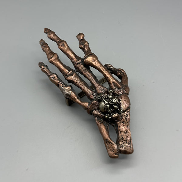 Ghost Hand Buckle,Skull Hand Red Copper Brass Silver Buckle,Biker Belt Buckle