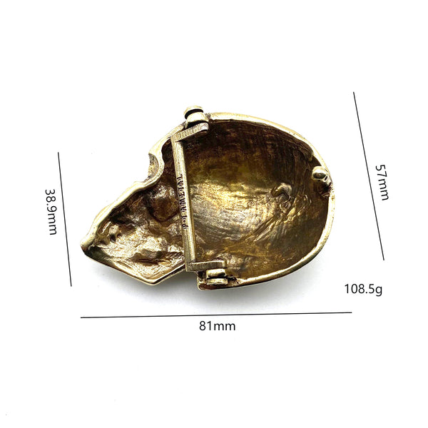 Brass Skull Buckle Hand Casted Belt Buckle Biker Musician Outfit Decor Accessories