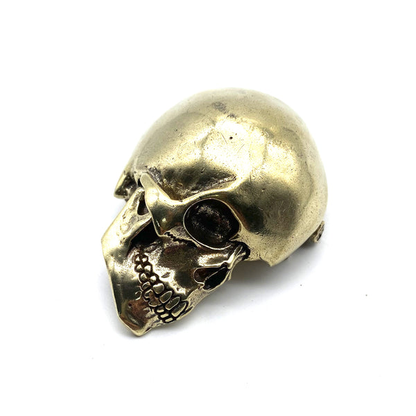 Brass Skull Buckle Hand Casted Belt Buckle Biker Musician Outfit Decor Accessories