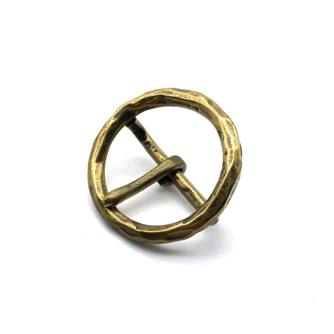 Round Buckle Women Brass Leather Belt Buckle Fastener