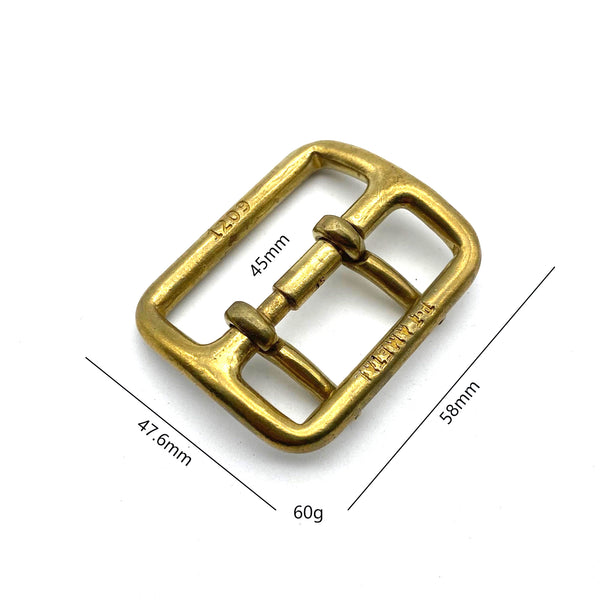 Copper Double Prong Buckle 45mm Leather Belt Fastener Bag Luggage Fasten Buckle