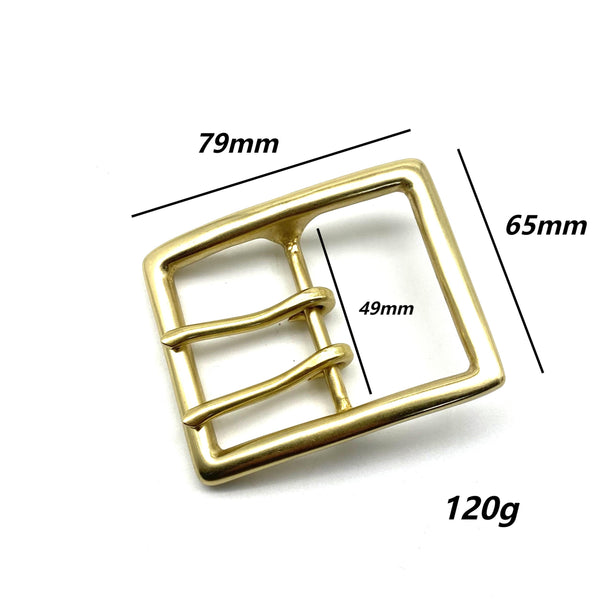 49mm Solid Brass Buckle Double Pin Large Belt Buckle
