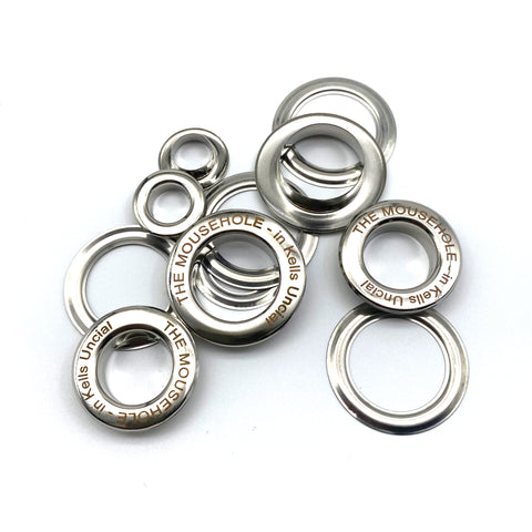 Customized Text Logo Brass Screw Grommet Eyelets Personalised Brand Eyelet Leather Craft Hardware 8-40mm