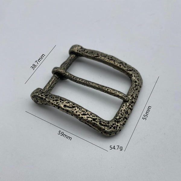 Vintage Porous Texture Metal Belt Buckle for Leather Belts,Solid Brass Buckle