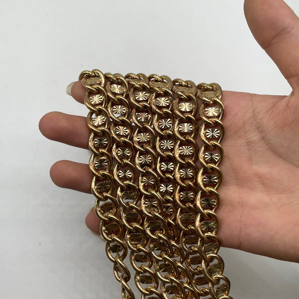 Gold Textured Bag  Chain