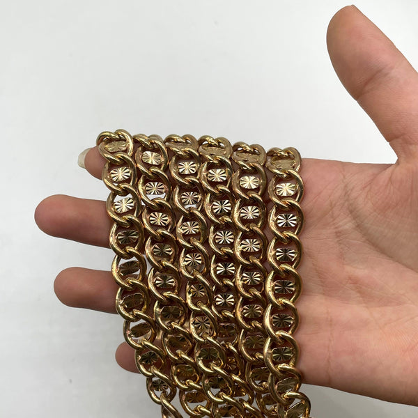 Gold Textured Bag  Chain